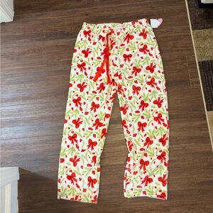 Spoiled Festive Red and Green Fuzzy Pajama Pants